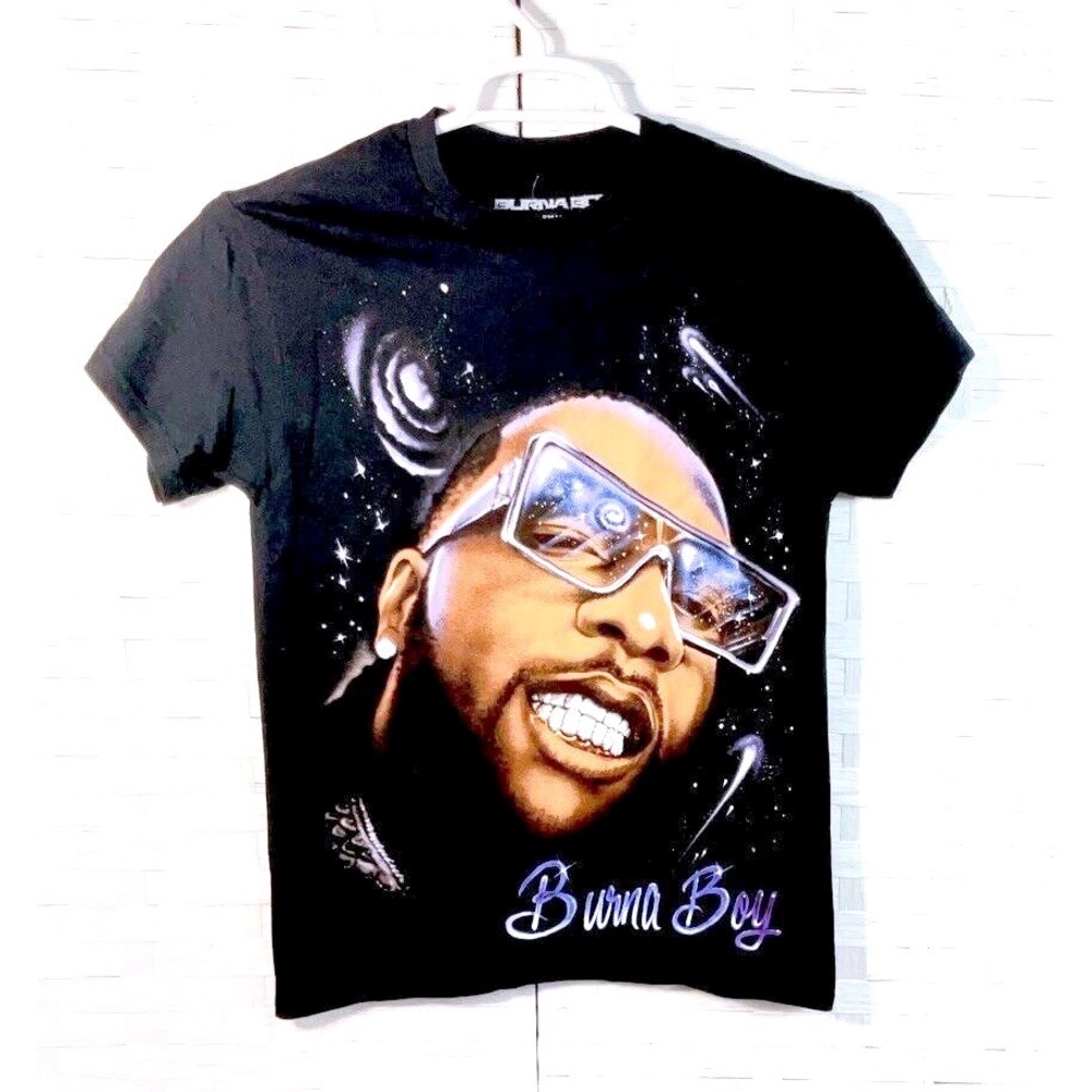 Burna Boy One Night in Space Small Graphic T-Shirt Black Men